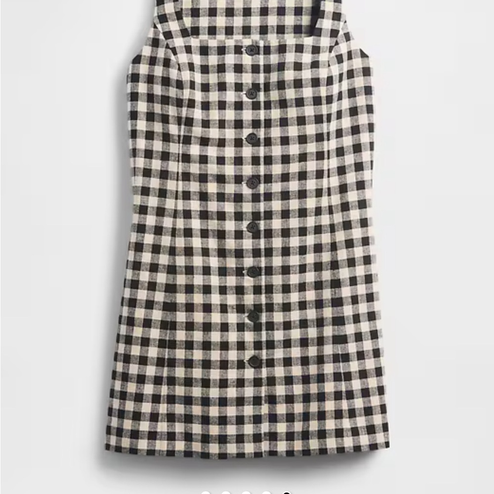 Linen-Blend Button-Front Mini Dress NWT